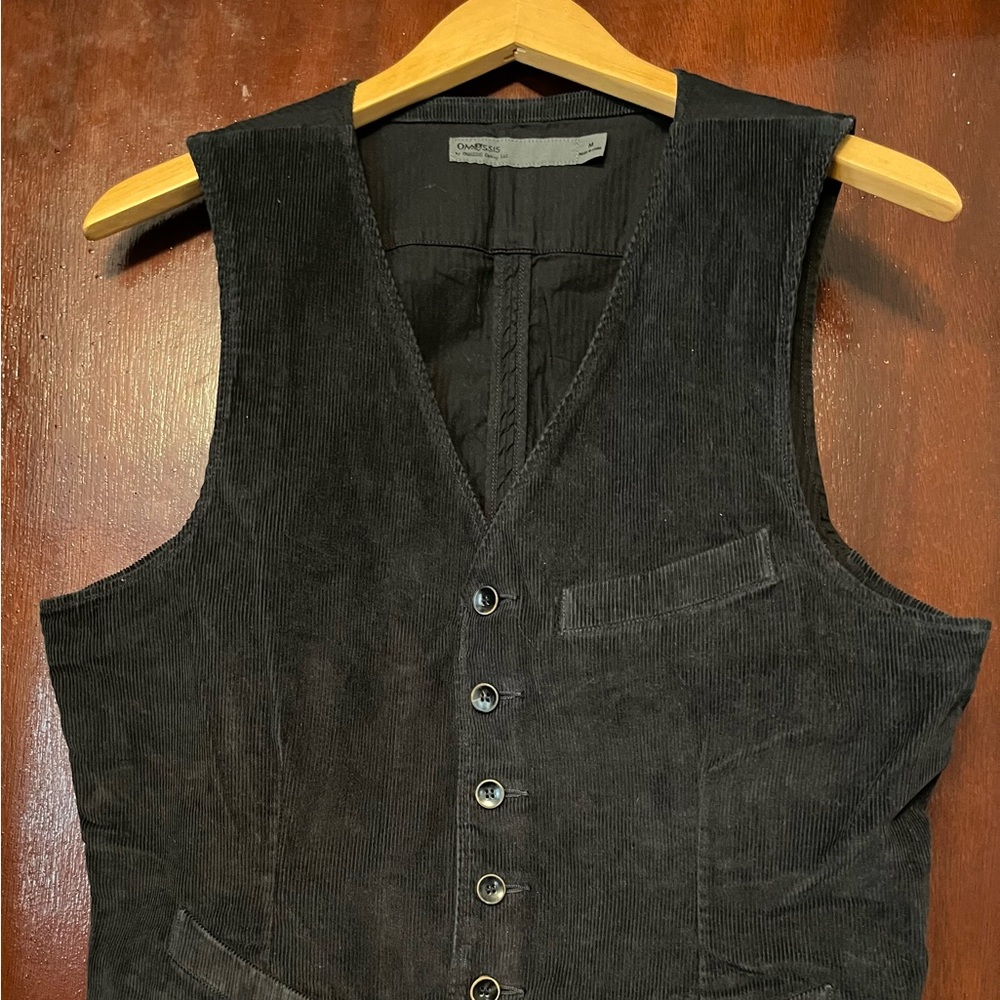 Men’s Onassis Corduroy Black Vest
